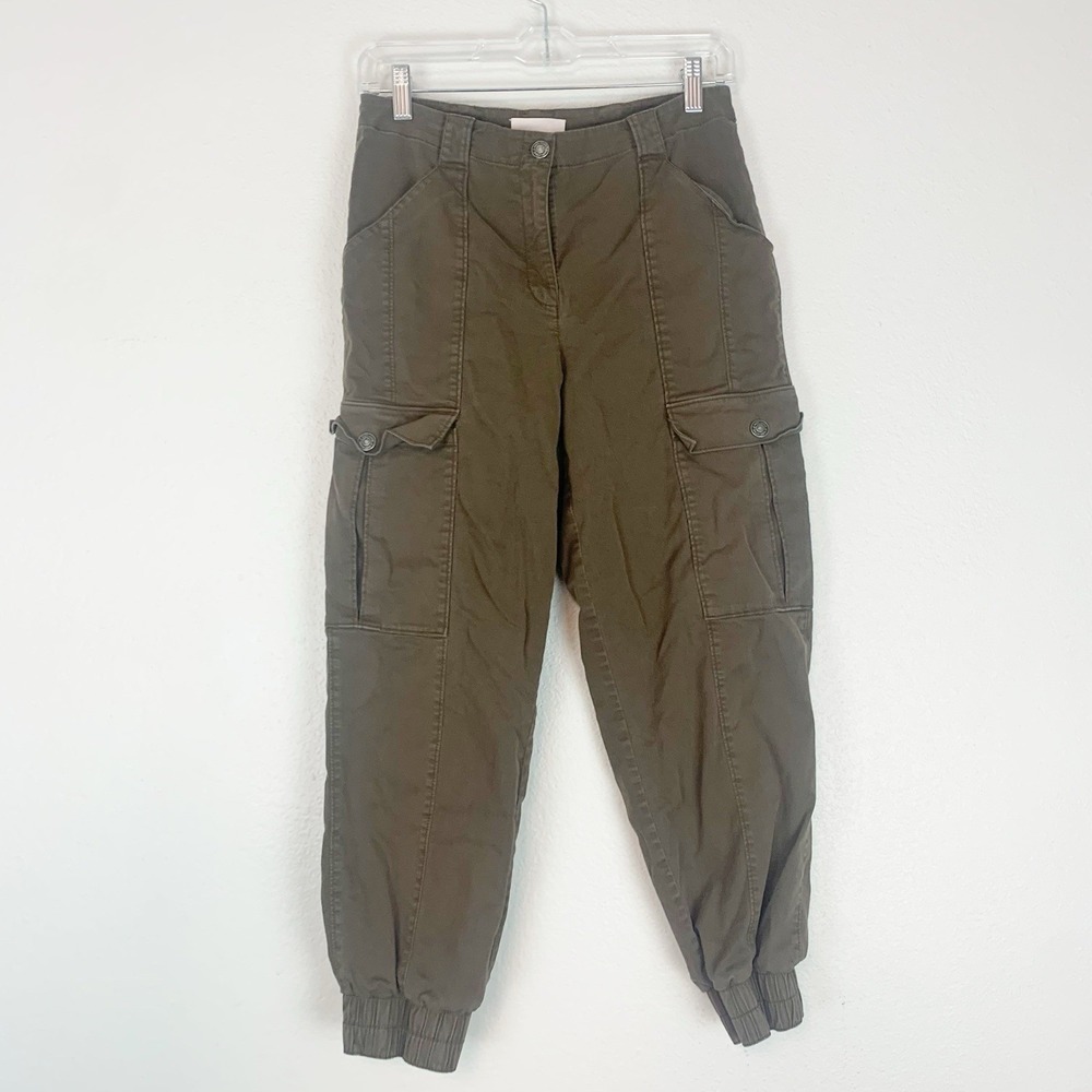 Cinq A Sept Pants Womens XS Cargo Kelly‎ Jogger Brown Olive Utility Casual Ankle